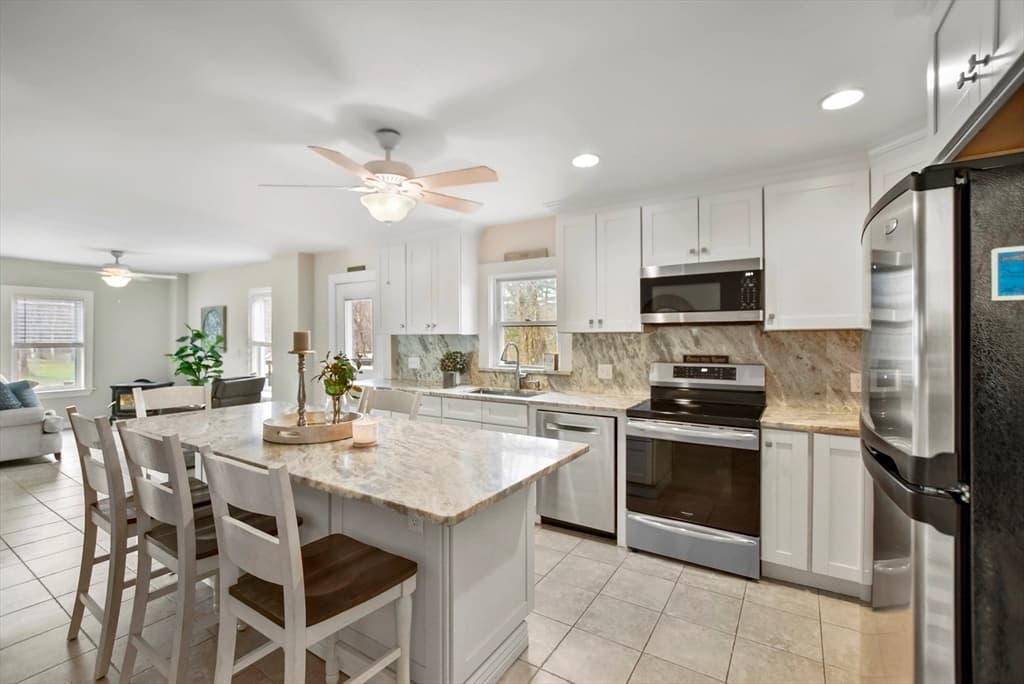 Fantasy Brown kitchen and backsplash — Hudson, MA