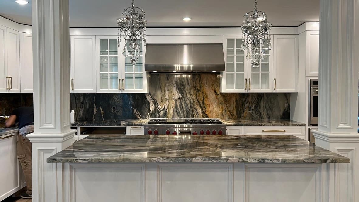 Stone countertop installation