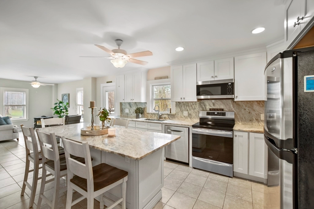 Fantasy Brown kitchen and backsplash - Hudson, MA