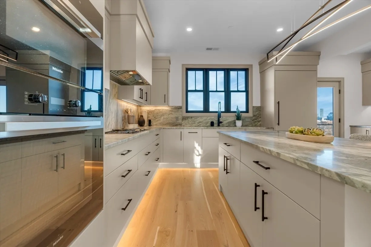 Beautiful stone countertops in modern kitchen